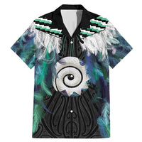 Aotearoa Korowai Motif Family Matching Mermaid Dress and Hawaiian Shirt Maori Koru Poutama
