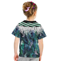 Aotearoa Korowai Motif Kid T Shirt Maori Koru Poutama LT14 - Polynesian Pride
