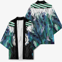Aotearoa Korowai Motif Kimono Maori Koru Poutama - Polynesian Pride
