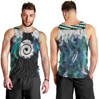 Aotearoa Korowai Motif Men Tank Top Maori Koru Poutama