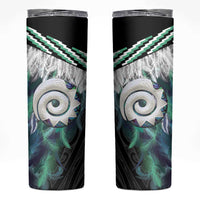 Aotearoa Korowai Motif Skinny Tumbler Maori Koru Poutama