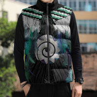 Aotearoa Korowai Motif Sleeveless Puffer Jacket Maori Koru Poutama - Polynesian Pride