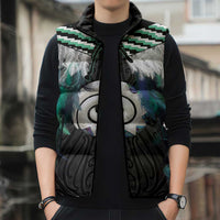 Aotearoa Korowai Motif Sleeveless Puffer Jacket Maori Koru Poutama - Polynesian Pride