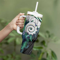 Aotearoa Korowai Motif Tumbler With Handle Maori Koru Poutama