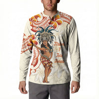 Heiva i Tahiti Button Sweatshirt Ori Tahitian Dance Tiare Maori LT14 - Polynesian Pride