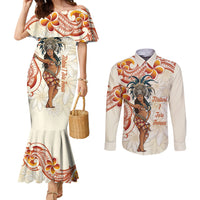 Heiva i Tahiti Couples Matching Mermaid Dress and Long Sleeve Button Shirt Ori Tahitian Dance Tiare Maori