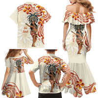 Heiva i Tahiti Family Matching Mermaid Dress and Hawaiian Shirt Ori Tahitian Dance Tiare Maori