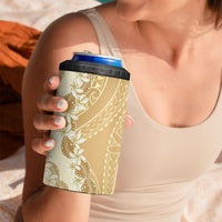 Heiva i Tahiti 4 in 1 Can Cooler Tumbler Tahitian Tiare Maori Cowrie Lei Brown