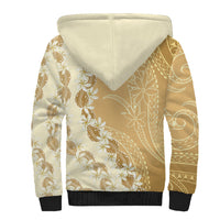 Heiva i Tahiti Sherpa Hoodie Tahitian Tiare Maori Cowrie Lei Brown