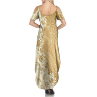 Heiva i Tahiti Summer Maxi Dress Tahitian Tiare Maori Cowrie Lei Brown LT14 - Polynesian Pride