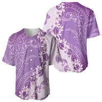 Heiva i Tahiti Baseball Jersey Tahitian Tiare Maori Cowrie Lei Purple