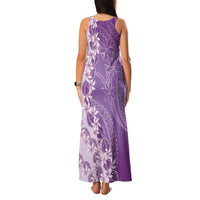 Heiva i Tahiti Family Matching Tank Maxi Dress and Hawaiian Shirt Tahitian Tiare Maori Cowrie Lei Purple