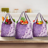 Heiva i Tahiti Grocery Bag Tahitian Tiare Maori Cowrie Lei Purple