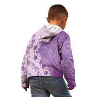 Heiva i Tahiti Kid Hoodie Tahitian Tiare Maori Cowrie Lei Purple