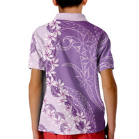 Heiva i Tahiti Kid Polo Shirt Tahitian Tiare Maori Cowrie Lei Purple