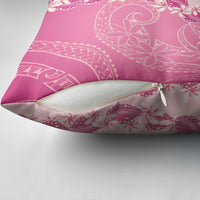 Heiva i Tahiti Pillow Cover Tahitian Tiare Maori Cowrie Lei Pink