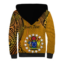 Personalised 15 August Rakahanga Island Gospel Day Sherpa Hoodie Cook Islands Tribal Pattern LT14 - Polynesian Pride