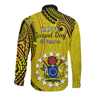 27 October Aitutaki Island Gospel Day Long Sleeve Button Shirt Cook Islands Tribal Pattern LT14 - Polynesian Pride