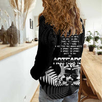 New Zealand Silver Fern Rugby Women Casual Shirt Haka Dance With Aotearoa Maori Pattern