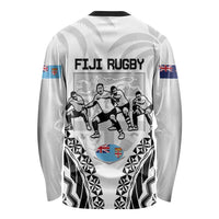 New Zealand And Fiji Tapa Rugby Long Sleeve Shirt Haka Dance Mix Cibi Dance Together