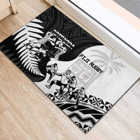 New Zealand And Fiji Tapa Rugby Rubber Doormat Haka Dance Mix Cibi Dance Together