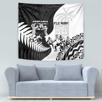 New Zealand And Fiji Tapa Rugby Tapestry Haka Dance Mix Cibi Dance Together