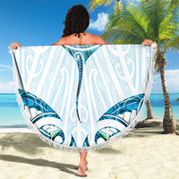 New Zealand Manta Ray Tattoo Beach Blanket Aotearoa Maori Haehae Paua Shell - Polynesian Pride