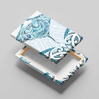 New Zealand Manta Ray Tattoo Canvas Wall Art Aotearoa Maori Haehae Paua Shell - Polynesian Pride