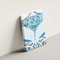 New Zealand Manta Ray Tattoo Canvas Wall Art Aotearoa Maori Haehae Paua Shell - Polynesian Pride