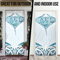 New Zealand Manta Ray Tattoo Door Cover Aotearoa Maori Haehae Paua Shell - Polynesian Pride