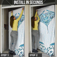 New Zealand Manta Ray Tattoo Door Cover Aotearoa Maori Haehae Paua Shell - Polynesian Pride