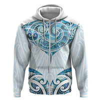 New Zealand Manta Ray Tattoo Hoodie Aotearoa Maori Haehae Paua Shell - Polynesian Pride