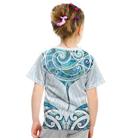 New Zealand Manta Ray Tattoo Kid T Shirt Aotearoa Maori Haehae Paua Shell - Polynesian Pride