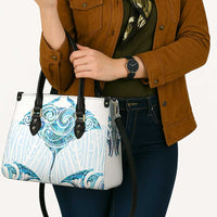 New Zealand Manta Ray Tattoo Leather Bag Aotearoa Maori Haehae Paua Shell - Polynesian Pride