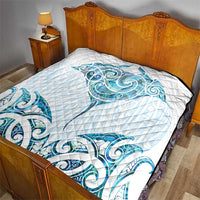 New Zealand Manta Ray Tattoo Quilt Aotearoa Maori Haehae Paua Shell - Polynesian Pride