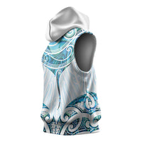 New Zealand Manta Ray Tattoo Sleeveless Hoodie Aotearoa Maori Haehae Paua Shell - Polynesian Pride