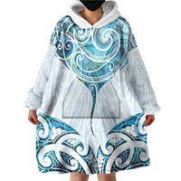 New Zealand Manta Ray Tattoo Wearable Blanket Hoodie Aotearoa Maori Haehae Paua Shell - Polynesian Pride