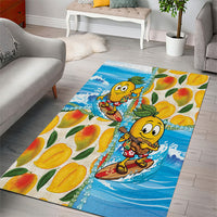 Aloha Hawaii Summer Area Rug Hawaiian Lei Surfing Mango Palaka Motifs LT14 - Polynesian Pride