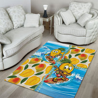 Aloha Hawaii Summer Area Rug Hawaiian Lei Surfing Mango Palaka Motifs LT14 - Polynesian Pride