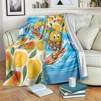 Aloha Hawaii Summer Blanket Hawaiian Lei Surfing Mango Palaka Motifs LT14 Blue - Polynesian Pride