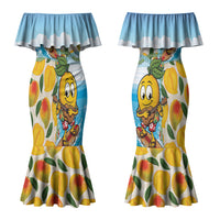 Aloha Hawaii Summer Couples Matching Mermaid Dress and Hawaiian Shirt Hawaiian Lei Surfing Mango Palaka Motifs LT14 - Polynesian Pride