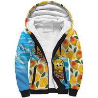 Aloha Hawaii Summer Sherpa Hoodie Hawaiian Lei Surfing Mango Palaka Motifs