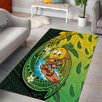 Hawaii Surfing Mango Area Rug Manako Polynesian Fish Hook LT14 - Polynesian Pride