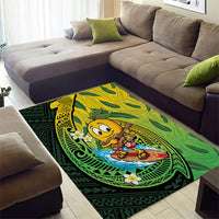 Hawaii Surfing Mango Area Rug Manako Polynesian Fish Hook LT14 - Polynesian Pride