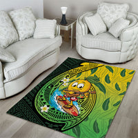 Hawaii Surfing Mango Area Rug Manako Polynesian Fish Hook LT14 - Polynesian Pride