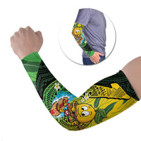 Hawaii Surfing Mango Arm Sleeves Manako Polynesian Fish Hook LT14 Set of 2 Green - Polynesian Pride
