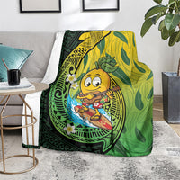 Hawaii Surfing Mango Blanket Manako Polynesian Fish Hook