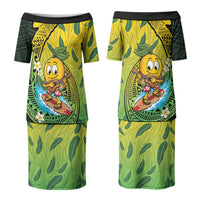 Hawaii Surfing Mango Couples Matching Puletasi and Hawaiian Shirt Manako Polynesian Fish Hook LT14 - Polynesian Pride