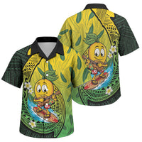Hawaii Surfing Mango Family Matching Off Shoulder Short Dress and Hawaiian Shirt Manako Polynesian Fish Hook