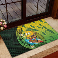 Hawaii Surfing Mango Rubber Doormat Manako Polynesian Fish Hook LT14 - Polynesian Pride
